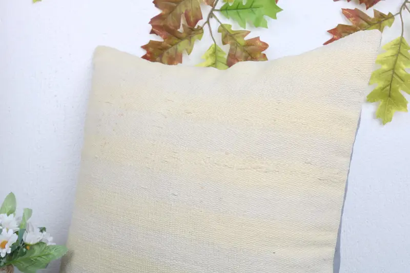 Interior Designer Pillow, Kilim Pillow Cover, Cushion, Bohemian Cushion Pillow Sham, Ethnical Kilim Rug Pillow, 18x18 Beige Pillow - 5