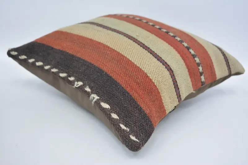 Pillow for Couch, Vintage Throw Cushion, Vintage Kilim Pillow, Pillow Case, Gift Pillow, 12x12 Brown Pillow Case, Tribal Cushion Cover - 6