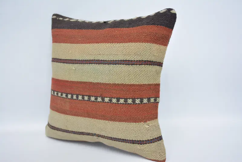 Pillow for Couch, Vintage Throw Cushion, Vintage Kilim Pillow, Pillow Case, Gift Pillow, 12x12 Brown Pillow Case, Tribal Cushion Cover - 4