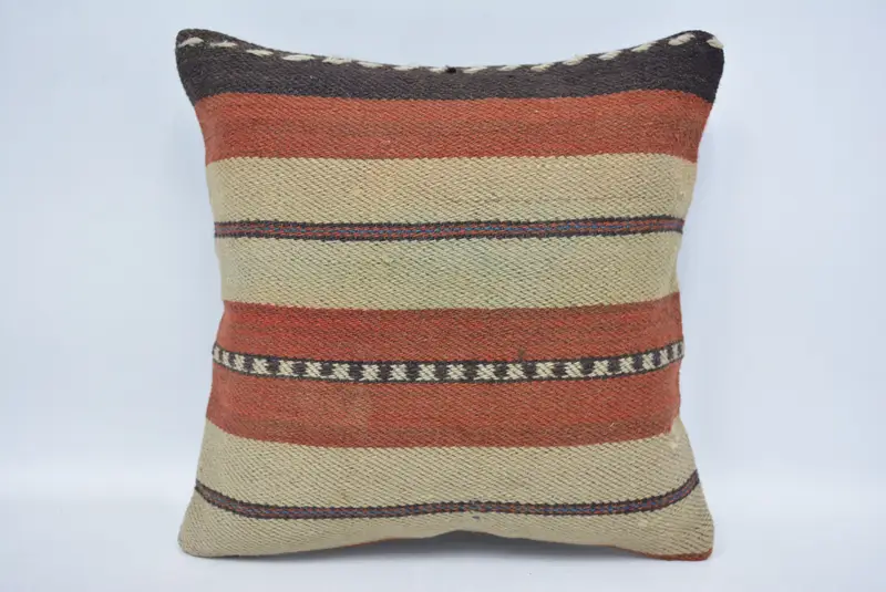 Pillow for Couch, Vintage Throw Cushion, Vintage Kilim Pillow, Pillow Case, Gift Pillow, 12x12 Brown Pillow Case, Tribal Cushion Cover - 1