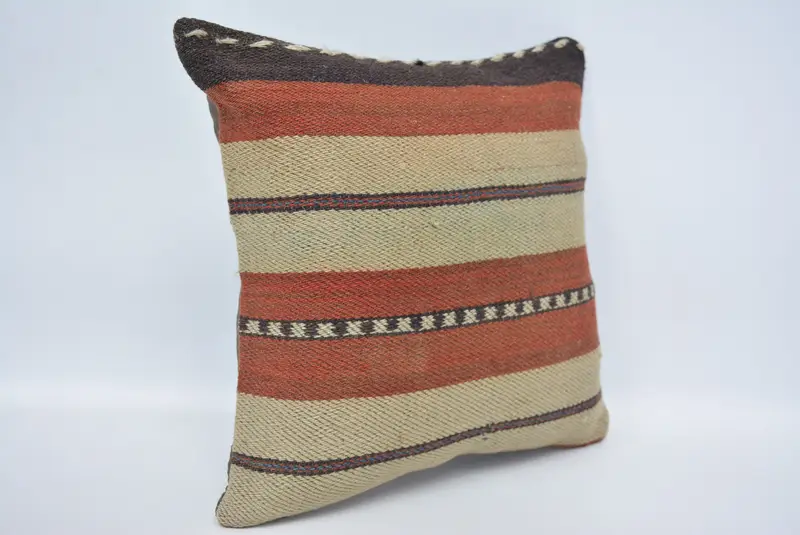 Pillow for Couch, Vintage Throw Cushion, Vintage Kilim Pillow, Pillow Case, Gift Pillow, 12x12 Brown Pillow Case, Tribal Cushion Cover - 3