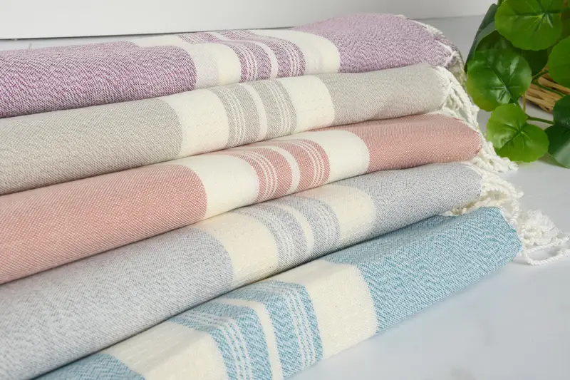 Beach towel, 60x38 Cotton Striped Towel, Home Gift, Unique Turkish towel with custom embroidery USA, Personalized Gift, Custom Wedding Gifts - 3