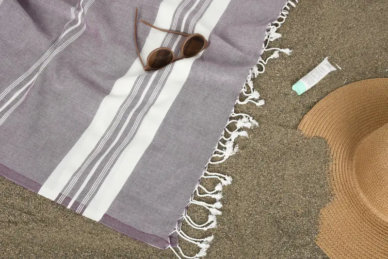 Beach towel, 60x38 Cotton Striped Towel, Home Gift, Unique Turkish towel with custom embroidery USA, Personalized Gift, Custom Wedding Gifts - 7
