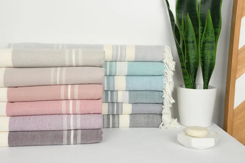 Beach towel, 60x38 Cotton Striped Towel, Home Gift, Unique Turkish towel with custom embroidery USA, Personalized Gift, Custom Wedding Gifts - 2
