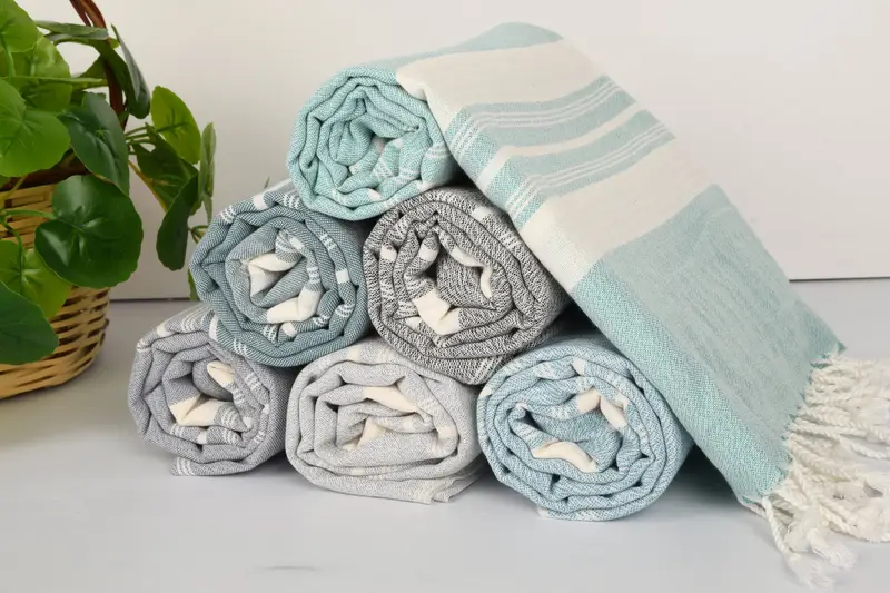 Beach towel, 60x38 Cotton Striped Towel, Home Gift, Unique Turkish towel with custom embroidery USA, Personalized Gift, Custom Wedding Gifts - 5