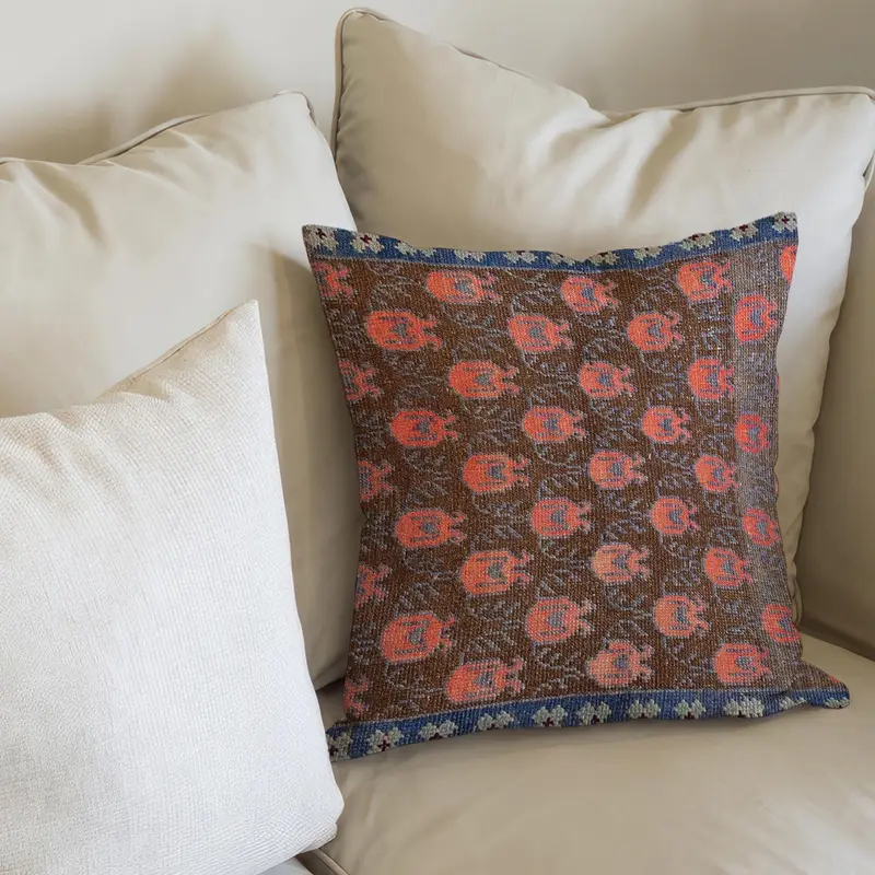 Vintage türkisches Design bedrucktes Kissen, Baumwolle, Reißverschluss, personalisiert