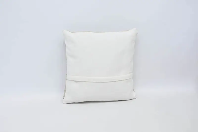 Turkish Kilim Pillow, Cushion Case, Vintage Kilim Pillow, Turkish Bench Cushion Cover, 16x16 White Pillow Case, Handmade Kilim Cushion - 6