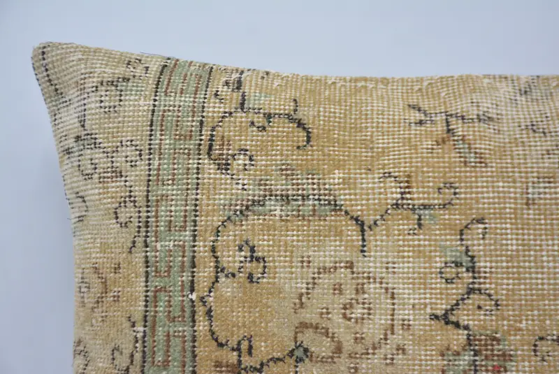 Pillow for Sofa, Cushion, Tapestry Pillow Sham, Handmade Kilim Cushion, Patio Cushion, 20x28 Yellow Cushion Cover, Antique Pillows - 2