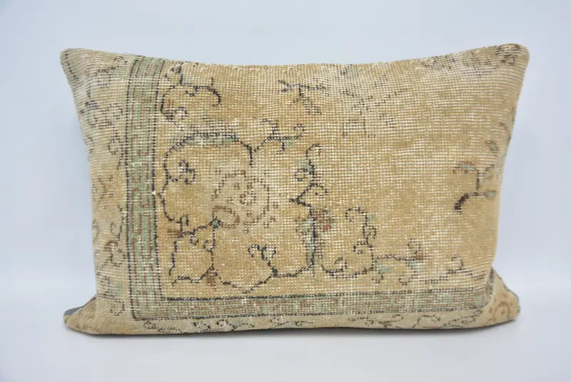 Pillow for Sofa, Cushion, Tapestry Pillow Sham, Handmade Kilim Cushion, Patio Cushion, 20x28 Yellow Cushion Cover, Antique Pillows - 1