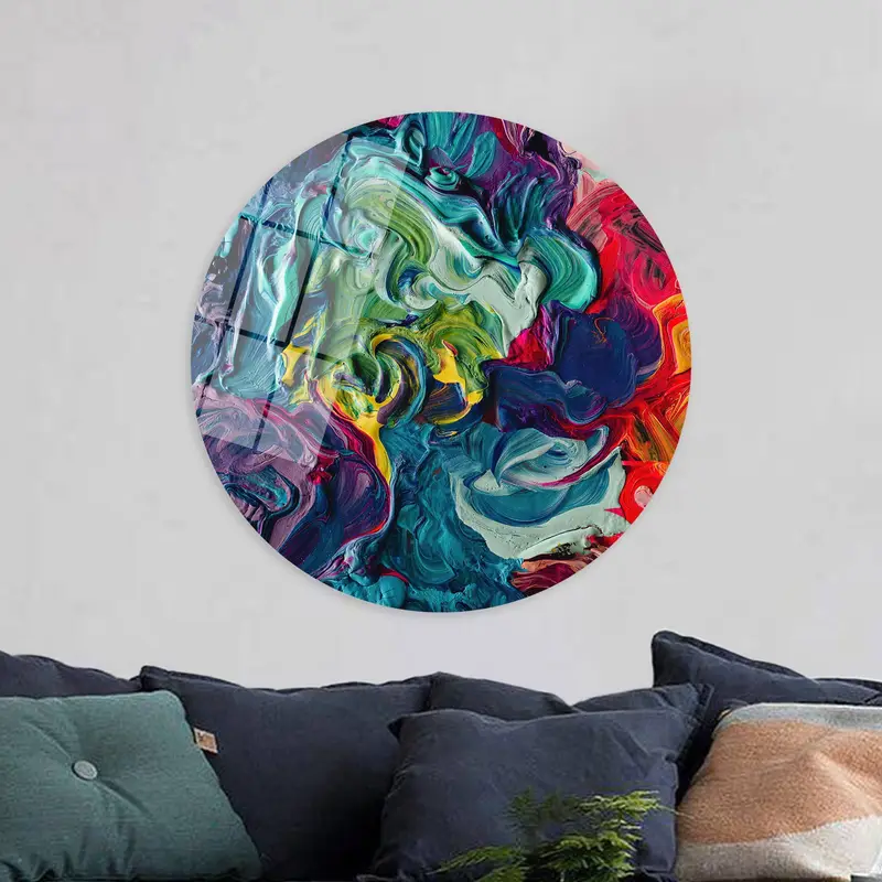 現代的なカラフルなオイル アート: モダンな装飾用のプリント キャンバス