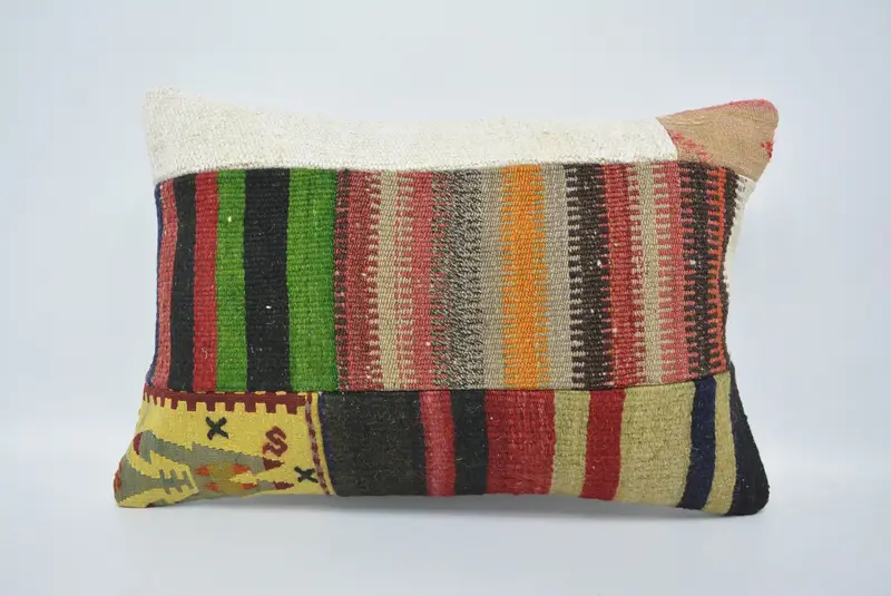 Pillow for Couch, Pillow Sham, 16x24 Green Pillow Cover, Natural Pillow Cover, Throw Kilim Pillow, Sofa Pillow Case, Kilim Pillow Cover - 1