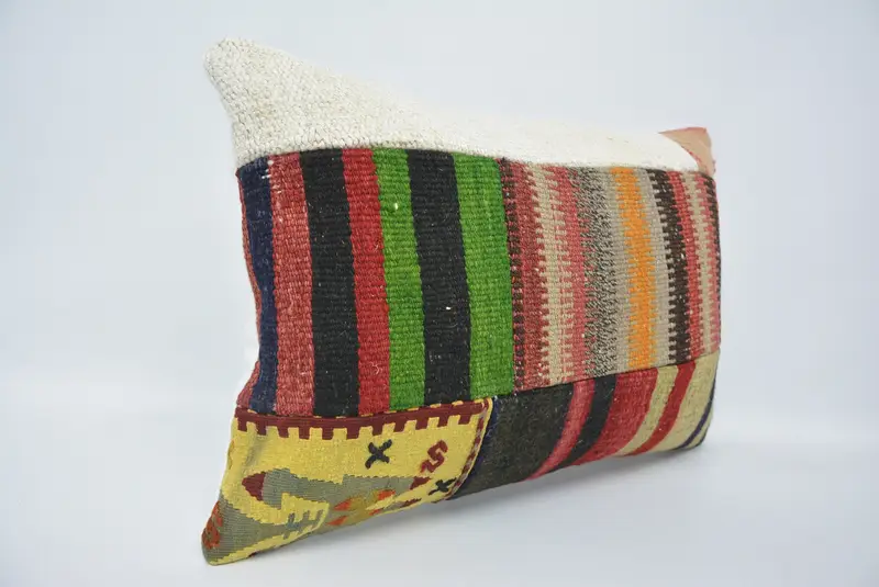 Pillow for Couch, Pillow Sham, 16x24 Green Pillow Cover, Natural Pillow Cover, Throw Kilim Pillow, Sofa Pillow Case, Kilim Pillow Cover - 3