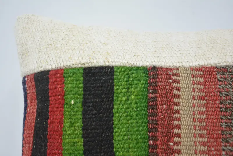 Pillow for Couch, Pillow Sham, 16x24 Green Pillow Cover, Natural Pillow Cover, Throw Kilim Pillow, Sofa Pillow Case, Kilim Pillow Cover - 2