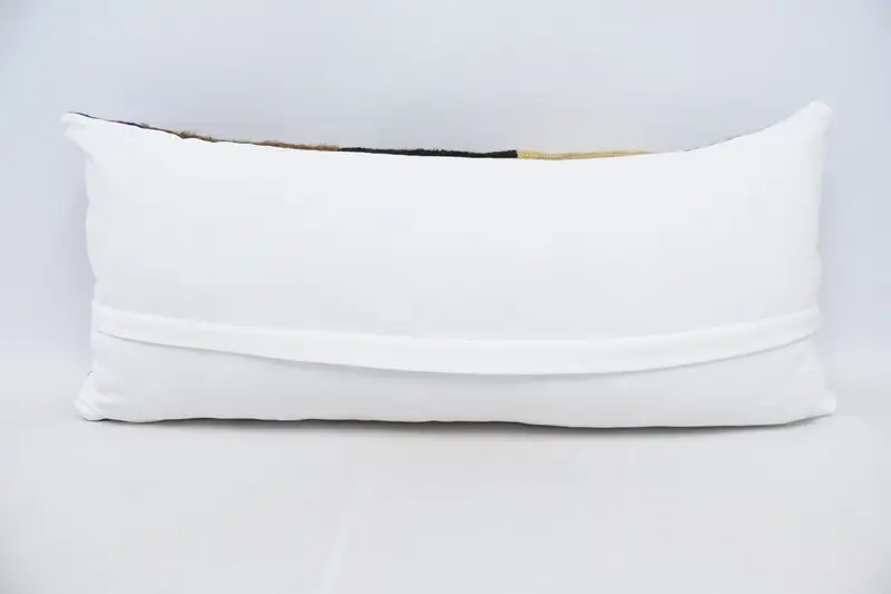 Pillow Sham, 16x36 Brown Pillow Case, Handmade Rug Seat Pillow Sham, Turkish Pillow, Boho Pillow Sham Cover, Interior Designer Pillow - 6