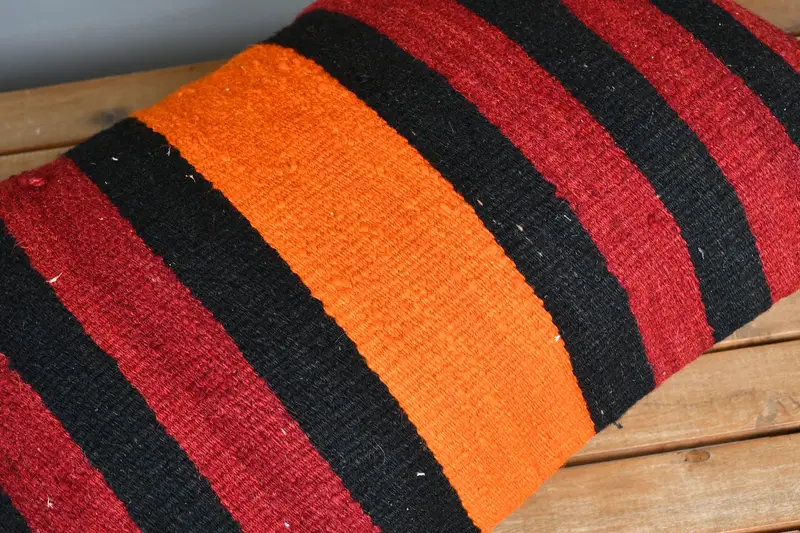 Tapestry Pillow, Boho Pillow Sham Cover, Cushion Case, Home Decor Pillow, Throw Kilim Pillow, 16x24 Red Pillow Case, Seat Cushion Cover - 3