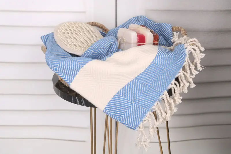 Xmas Gifts, Bachelorette Party Gifts Bridesmaids, Cotton towel, Handwoven Turkish Towel, Organic Turkish towel, 80x40 Cotton Diamond Towel - 2