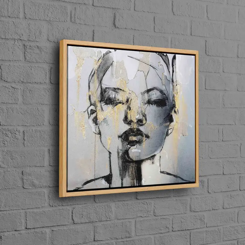 高級ゴールド抽象女性ポートレートプリントキャンバスアート