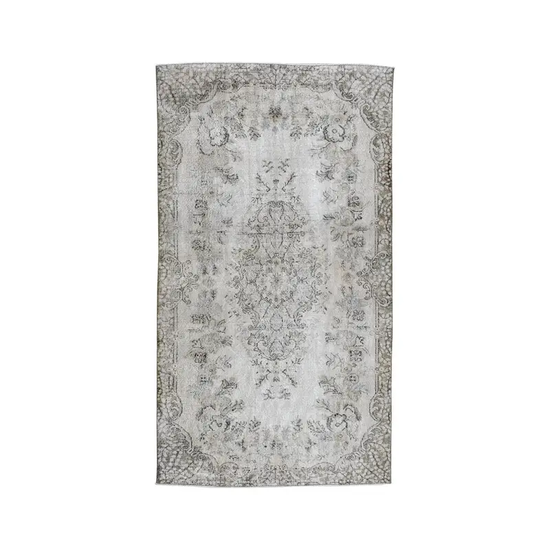 4.9x9.1 ft Oushak Rug, Vintage Turkish Rug, Gray Black Rug - 1