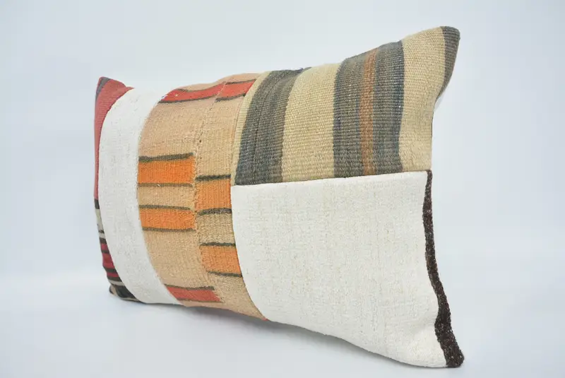 16x24 White Pillow Cover, Handmade Throw Cushion Cover, Kilim Pillow, Turkish Pillow, Cushion Cover, Interior Designer Pillow - 4