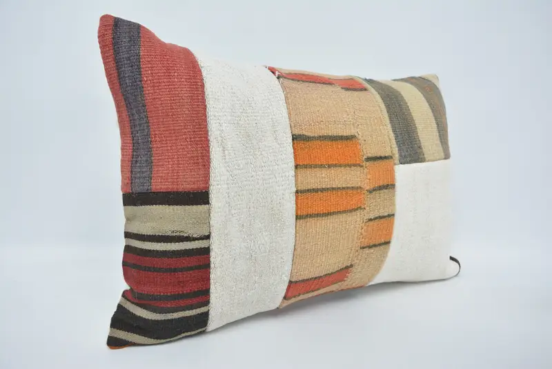 16x24 White Pillow Cover, Handmade Throw Cushion Cover, Kilim Pillow, Turkish Pillow, Cushion Cover, Interior Designer Pillow - 3