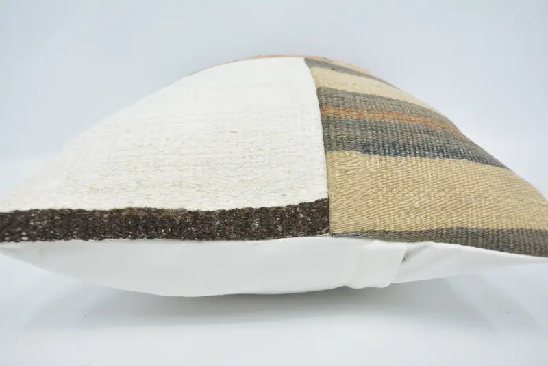 16x24 White Pillow Cover, Handmade Throw Cushion Cover, Kilim Pillow, Turkish Pillow, Cushion Cover, Interior Designer Pillow - 5