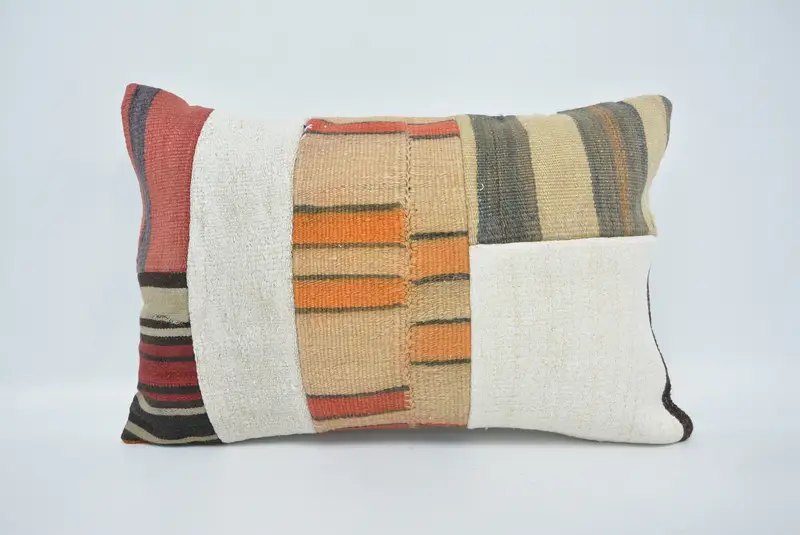 16x24 White Pillow Cover, Handmade Throw Cushion Cover, Kilim Pillow, Turkish Pillow, Cushion Cover, Interior Designer Pillow - 1