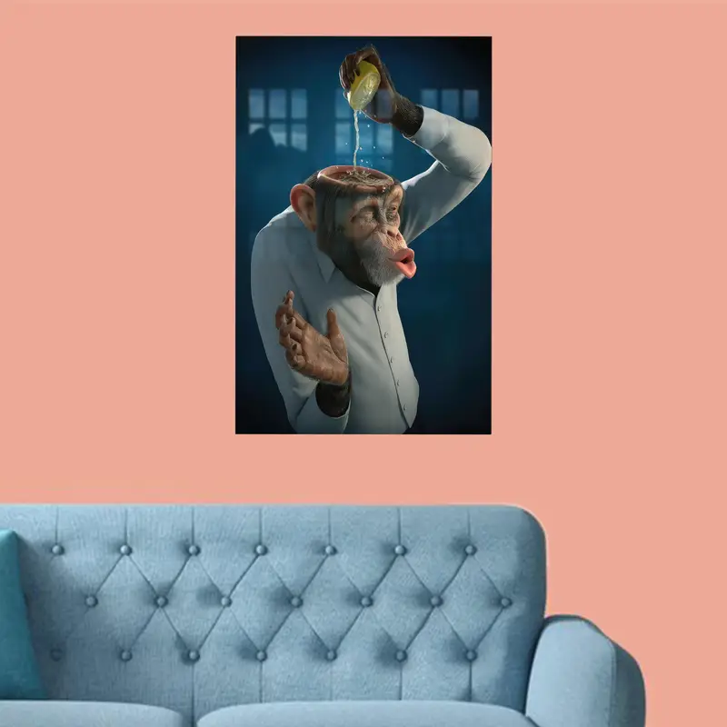 モダンなプリントガラス: マンケイブエレガンスのための面白い猿のデザイン