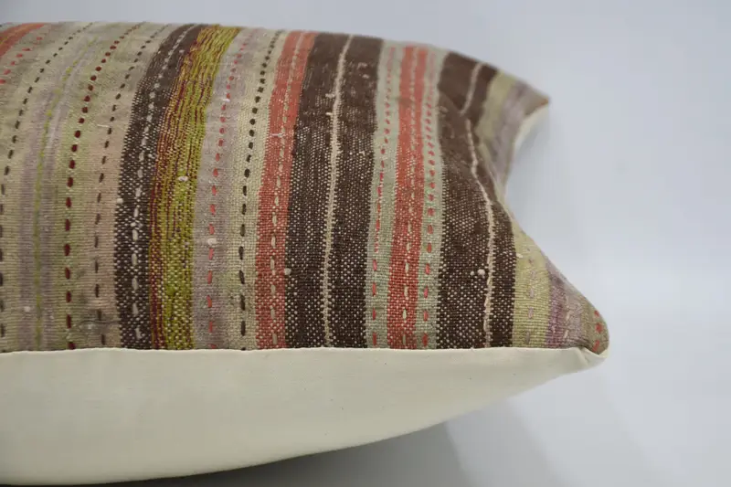 Kilim Pillow Cover, Vintage Kilim Pillow, Turkish Pillow, 24x24 Green Pillow Case, Pillow Sham, Turkish Corner Pillow Cover - 5