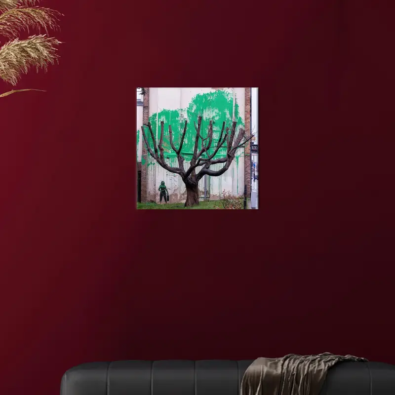 Banksy Tree Art, Vivid Hues Art, Finsbury Park Decor, Banksy in London, Tree Graffiti, Graffiti Art Decor, Canvas Wall Art, Wall Hanging Art - 3