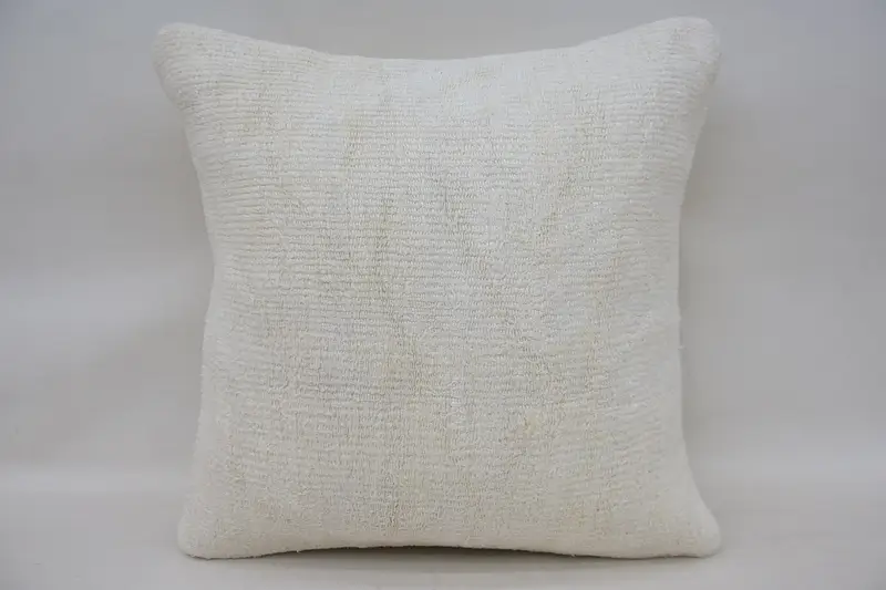 Ethnic Pillow Cover Pillow Case, Pillow Case, Boho Pillow Sham Cover, Kilim Pillow, Throw Kilim Pillow, 16x16 White Pillow, Tapestry Pillow Cover - 1