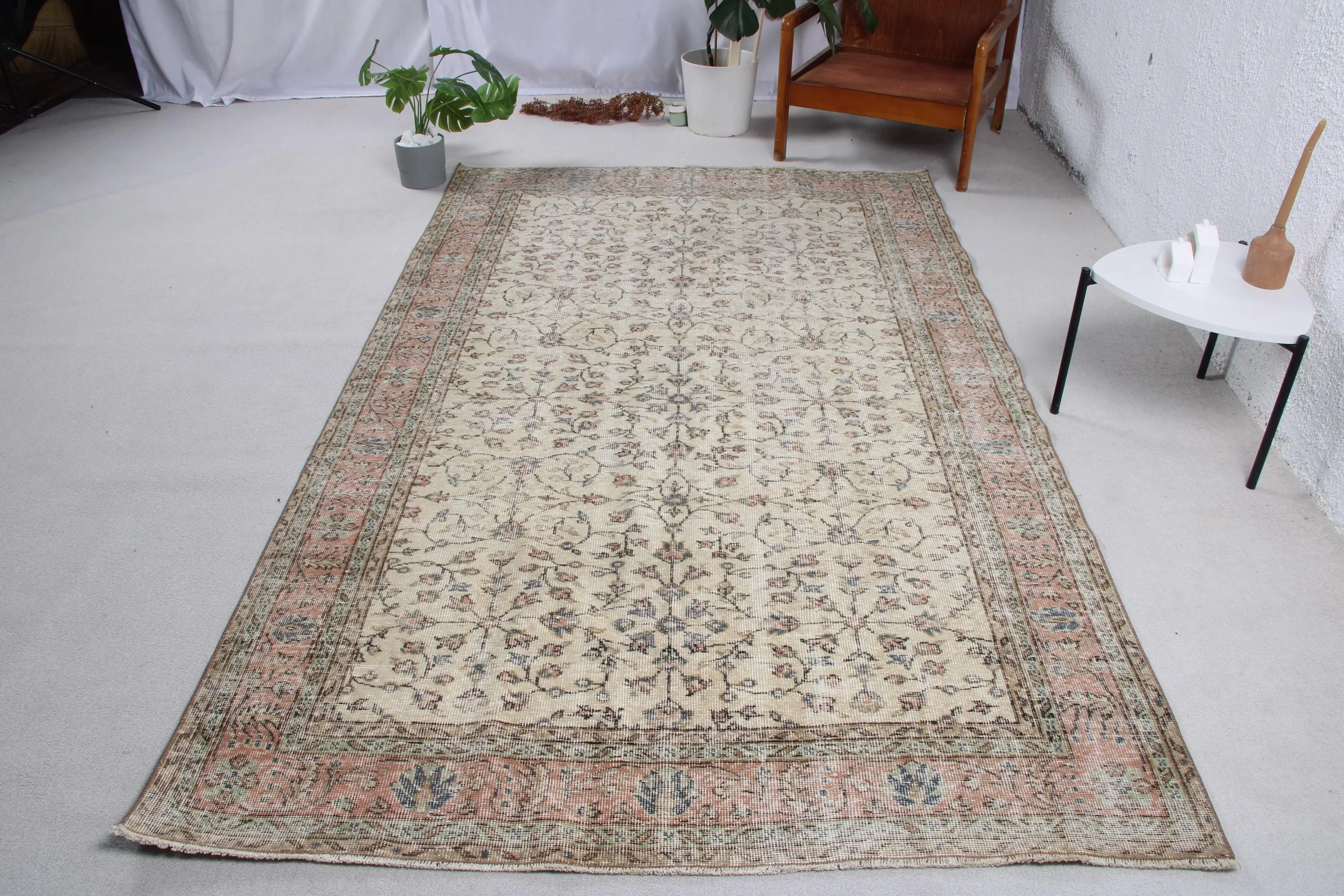 Vintage 5.2x8.9 ft Büyük Halı, Türk Halısı, Kahverengi Güneybatı Halısı - 1