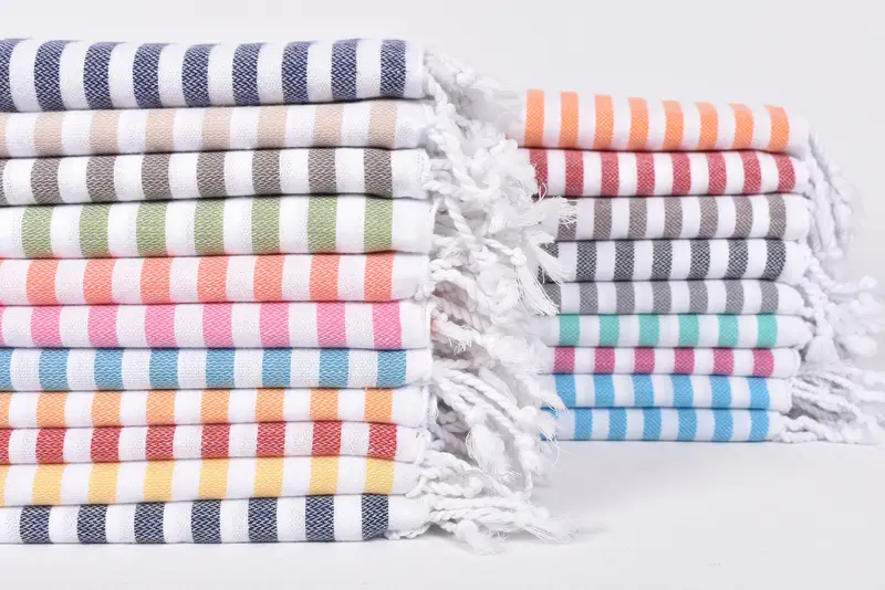 Custom Wedding Towel, Turkish Bath Towel Set, Personalized Gift For Her, Bridal Shower Gift, 68x36 Cotton Striped Towel, Handmade Gift, Thin towel - 1