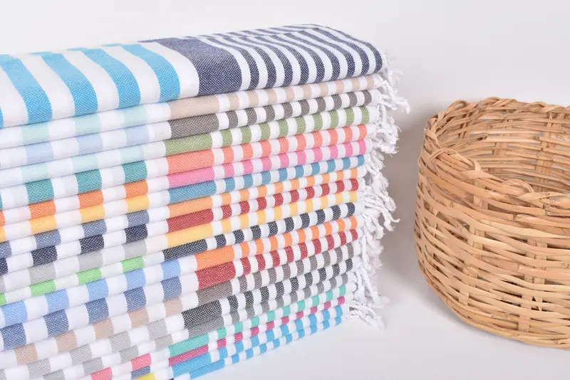 Custom Wedding Towel, Turkish Bath Towel Set, Personalized Gift For Her, Bridal Shower Gift, 68x36 Cotton Striped Towel, Handmade Gift, Thin towel - 3