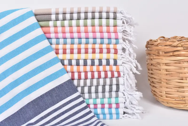 Custom Wedding Towel, Turkish Bath Towel Set, Personalized Gift For Her, Bridal Shower Gift, 68x36 Cotton Striped Towel, Handmade Gift, Thin towel - 2