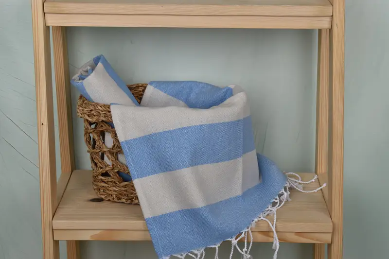Monogrammed Hand Towel, Monogram Hand Towel, Baby Boy Gift, Wedding Gift Kitchen Towel, Personalized Hand Towel, 40x18 Cotton Striped Towel - 4