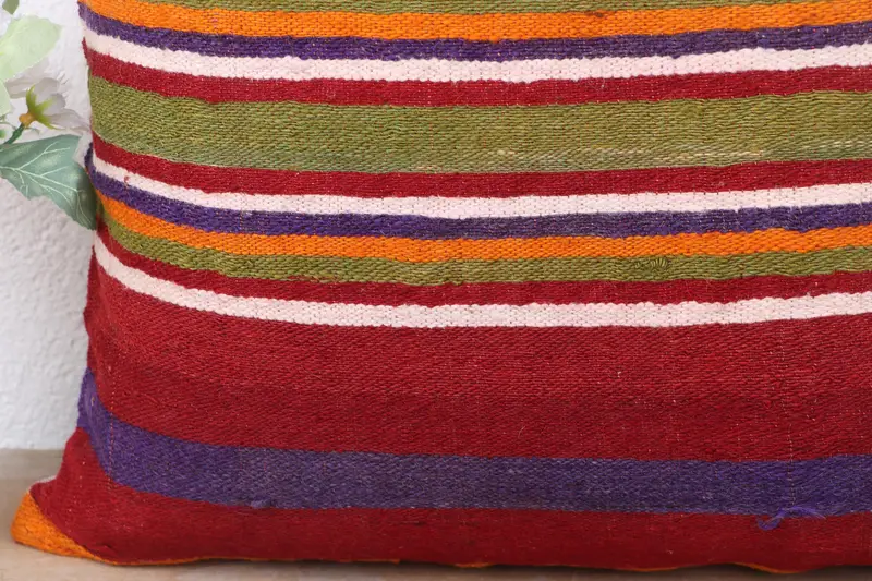 Boho Pillow, Vintage Kilim Throw Pillow, Pillow Case, Turkish Pillow, 18x18 Green Pillow Cover, Bolster Pillow Sham, Designer Throw Pillow Cover - 3
