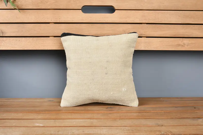 12x12 Beige Cushion Cover, Cushion Cover, Kilim Pillow Cover, Car Pillow Case, Antique Pillows, Vintage Kilim Throw Pillow - 6