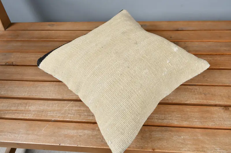 12x12 Beige Cushion Cover, Cushion Cover, Kilim Pillow Cover, Car Pillow Case, Antique Pillows, Vintage Kilim Throw Pillow - 2