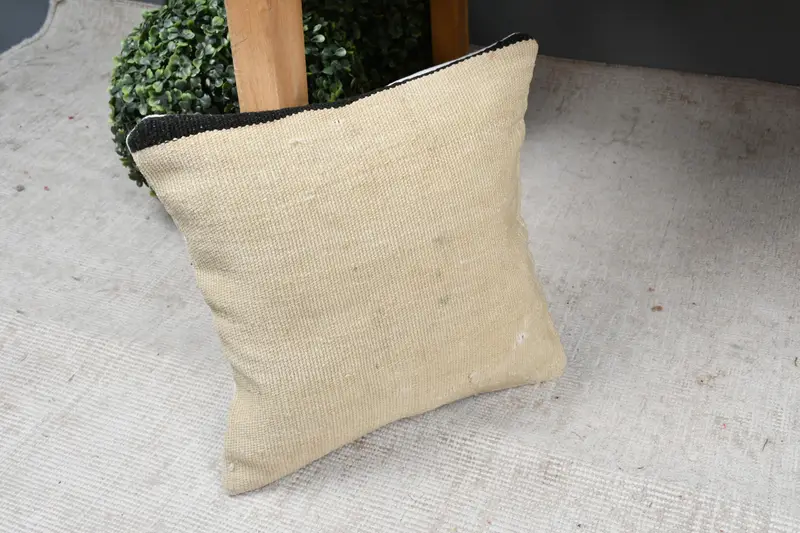 12x12 Beige Cushion Cover, Cushion Cover, Kilim Pillow Cover, Car Pillow Case, Antique Pillows, Vintage Kilim Throw Pillow - 7