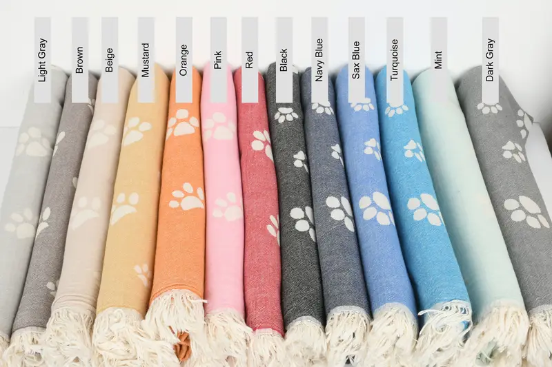 Wedding Gift For Bride, Guest Towel, Wedding Gifts Towel, Travel Towel, 70x36 Cotton Paw Design Towel, Monogram Turkish Towel, Bridesmaid Gift Towel - 1