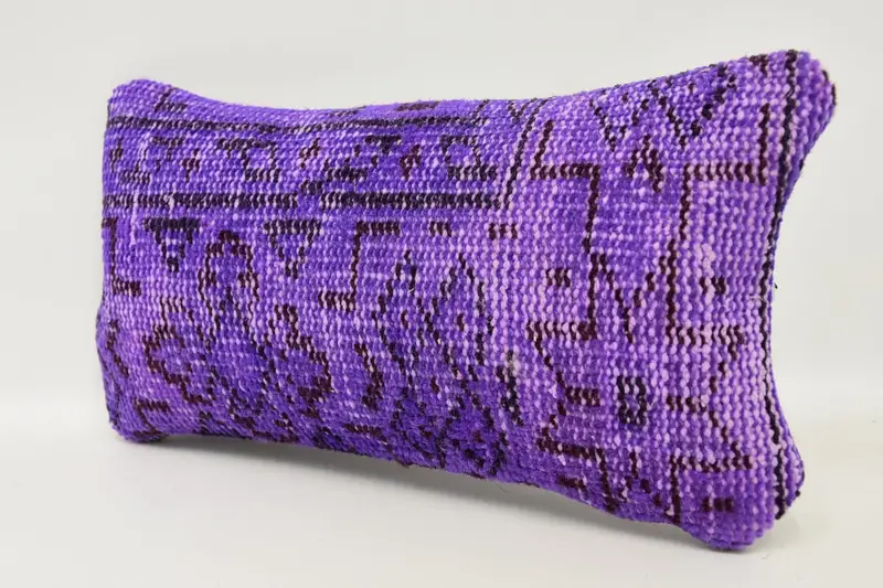 Ethnic Cushion, Interior Designer Pillow, Decorative Bolster Cushion, Pillow for Sofa, 8x16 Purple Pillow Sham, Pillow Cover, Boho Pillow - 4