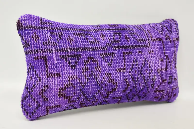 Ethnic Cushion, Interior Designer Pillow, Decorative Bolster Cushion, Pillow for Sofa, 8x16 Purple Pillow Sham, Pillow Cover, Boho Pillow - 3