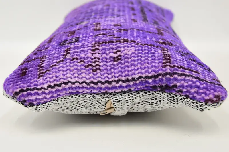 Ethnic Cushion, Interior Designer Pillow, Decorative Bolster Cushion, Pillow for Sofa, 8x16 Purple Pillow Sham, Pillow Cover, Boho Pillow - 5