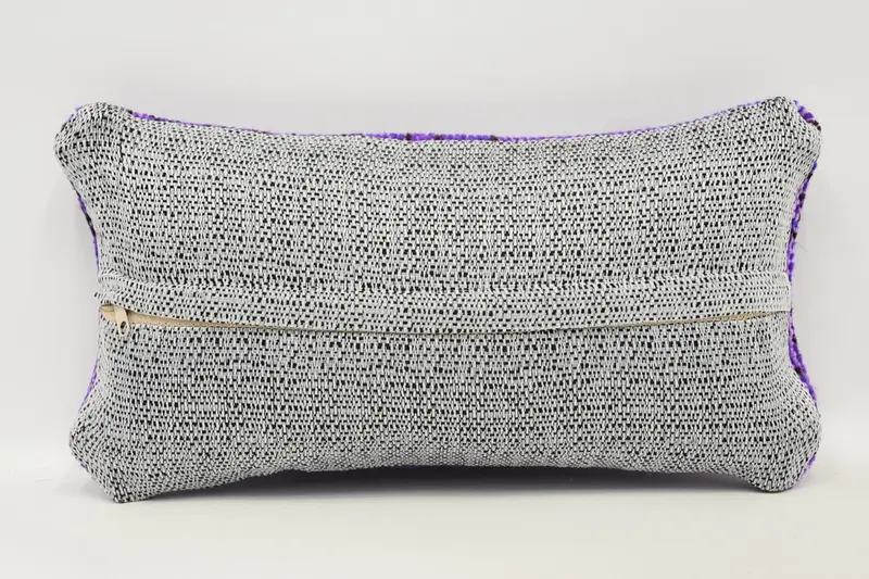 Ethnic Cushion, Interior Designer Pillow, Decorative Bolster Cushion, Pillow for Sofa, 8x16 Purple Pillow Sham, Pillow Cover, Boho Pillow - 6