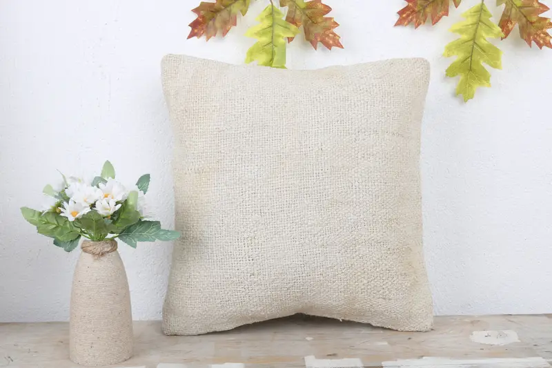Turkish Kilim Pillow, 14x14 White Pillow Cover, Car Pillow Sham, Personalized Gift Pillow Pillow, Vintage Pillow, Pillow for Sofa, Pillow Case - 2