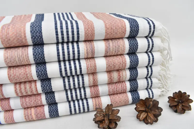 Turkish beach towel, Personalized Home Gift Wedding, 70x40 Cotton Striped Towel, Bath towel, Valentines Day Gift Idea, Embroidered Towel - 3