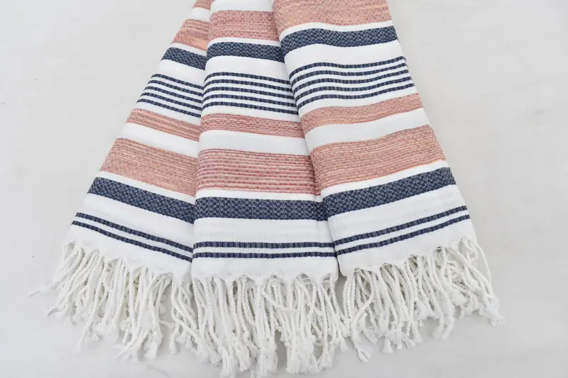 Turkish beach towel, Personalized Home Gift Wedding, 70x40 Cotton Striped Towel, Bath towel, Valentines Day Gift Idea, Embroidered Towel - 2
