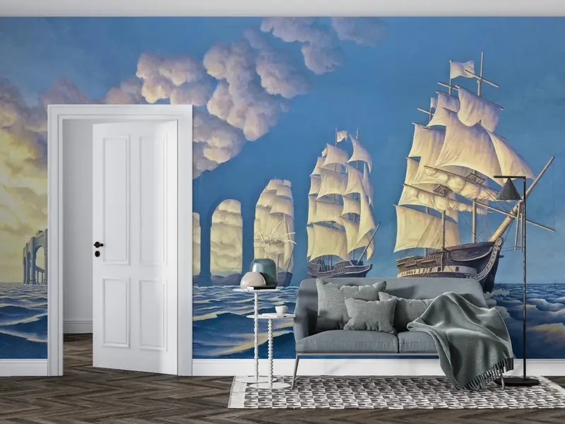 Peel And Stick Wallpaper, Surreal Wall Decor, Modern Wall Stickers, Abstract Wall Poster, Bridge Made of Sky Wall Painting, Wallpaper Art, - 5