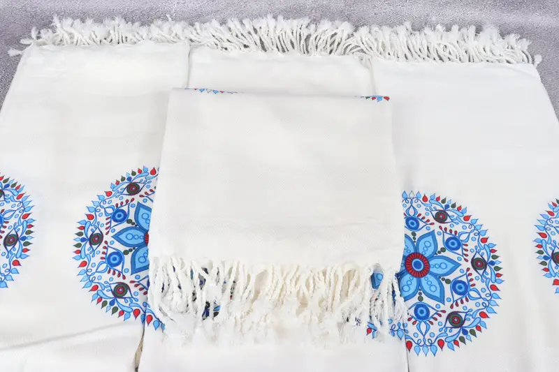Gift For Mom, Bachelorette Gifts, 70x40 Cotton Floral Patterned Towel, Summer Gift, Soft towel, Handwoven Turkish Towel, Decorative Towel - 5