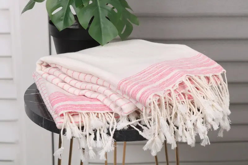 Custom Gift, Turkish Towel Beach Towel, Personalized Beach Towel, Bath towel, Peshtemal Towel, Valentines Day Gift Idea, 68x36 Cotton Striped Towel - 3